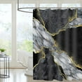 thumbnail image 5 of Marble Shower Curtain Texture Shower Curtains for Bathroom Decorative Abstract Modern Bathroom Curtain with 12Hooks 72"x72", 5 of 7