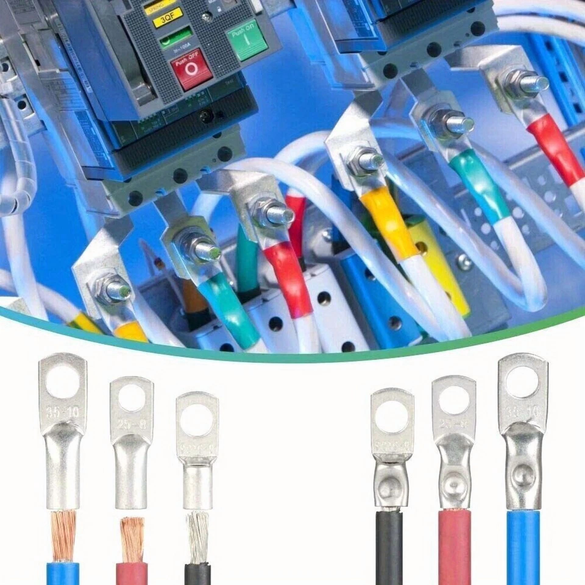 CRESTIN- 240Pcs Crimp Terminals Battery Copper Ring Cable Lugs Electrical Wire Connectors
