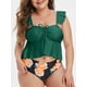 thumbnail image 1 of Tamaño más delantero cinchado la impresión floral del traje de baño de Tankini Rosegal vestidos de fiesta tallas grandes, 1 of 5