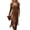 Brown, variant on Women Western Theme Long Sleeve Front Zip Hem Fringe Midi Dress Fall
