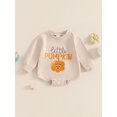 thumbnail image 2 of FEORJGP Toddler Baby Girl Boy Halloween Rompers 0 3M 6M 12M 18M Infant Long Sleeve Sweatshirt Jumpsuits Pumpkin Letter Embroidery Bodysuits Pullovers hion Cute Casual Clothes for Spring Fall, 2 of 8