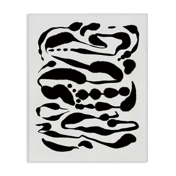 Stupell Industries Mid-Century Contemporary Black Ink Shapes Minimal Abstract Design Canvas Art, 16 x 20, by Amy Brinkman