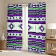thumbnail image 2 of Manfei Retro Boho Aztec Curtains Pack of 2 (42x84 Each),bohemian Exotic Style Curtains Blackout,Purple Green Stripes Bedroom Curtains For Boys Kids,Luxury Bedroom Decor, 2 of 6