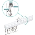 thumbnail image 3 of Aluminum Ceiling Curtain Track Set with Hooks, 9ft - 12ft Adjustable Length Ceiling/Wall Mount Curtain Rail System For Grommet/Pleated Drape, RV Ceiling Track, White, 3 of 5