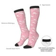 thumbnail image 4 of Naloa Pink Flamingos and Flowers Thigh High Socks Extra Long Stretchy Sock Women Over Knee High Opaque Stocking Daily Wear, 4 of 6