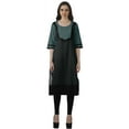 thumbnail image 2 of Moomaya Robes Indiennes pour Femmes Décontractées d'Été Imprimées Manches 3/4 Longue Kurta, 2 of 6