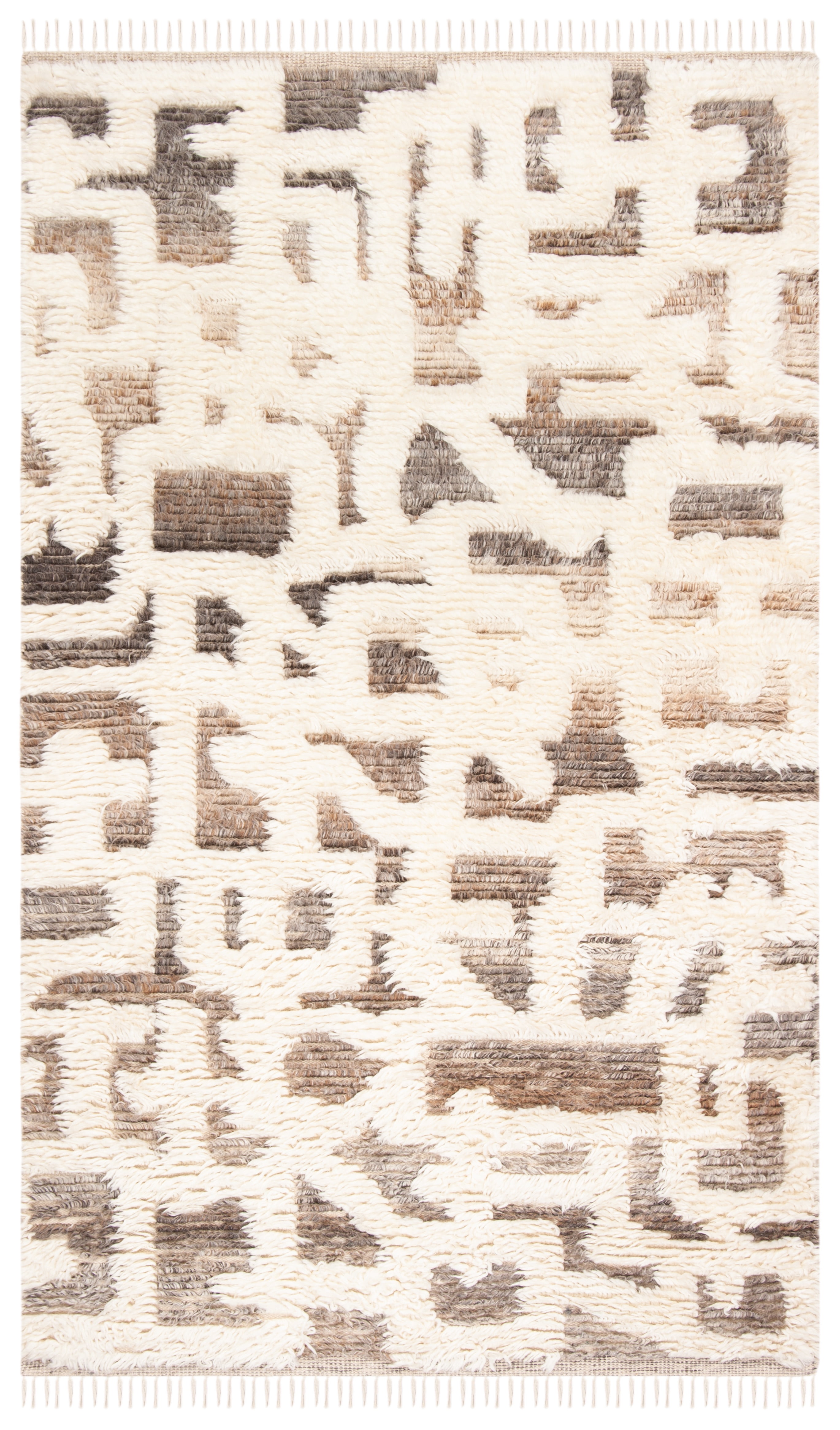 SAFAVIEH Manhattan Margaret Abstract Maze Area Rug, Ivory/Grey, 5' x 8'