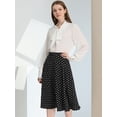 thumbnail image 3 of INSPIRE CHIC Falda Midi De Lunares Vintage Con Cremallera En La Cintura Elástica Para Mujer Puntos negros L, 3 of 5