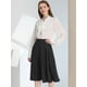 thumbnail image 3 of INSPIRE CHIC Falda Midi De Lunares Vintage Con Cremallera En La Cintura Elástica Para Mujer Puntos negros XL, 3 of 5
