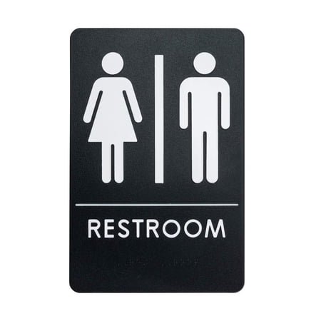 Rock Ridge Unisex Restroom Sign ADA-Compliant Bathroom Door Sign Office Business Restaurant Made in USA Pack of 12