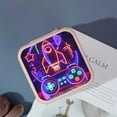 thumbnail image 4 of FCXZI Retrofuturism Neon Lighting PU Leather Jewelry Box for Necklace, Ring, Earring - Compact Size Travel Case with Multiple Storage Spaces Pink, 4 of 5