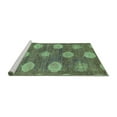 thumbnail image 2 of Ahgly Company Machine Washable Indoor Round Abstract Turquoise Blue Modern Area Rugs, 8' Round, 2 of 4