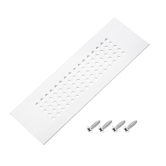 Uxcell 5.9 x 2"Door Air Vent Cover Grille Ventilation Cover with Screw Silver