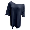 thumbnail image 5 of Bibifish Womens T-Shirts Off Shoulder Short Sleeve Loose Fit Tees Casual Summer Vacation Beach Weekend Street Style Everyday Tops, 5 of 6