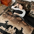 thumbnail image 4 of Castle Fairy Western Cowgirl 7 Pieces Bedding Comforter Set,Chic Flower Full Bedding Set Lightweight,Bohemian Theme Fitted Sheet Flat Sheet,Luxury Exotic Bedroom Decor,Reversible, 4 of 8