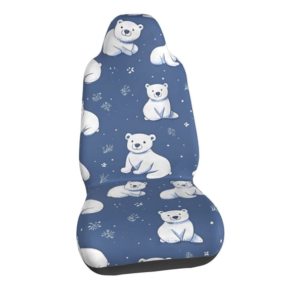 Cute Polar Bear Car Seat Covers Stretch Car Seat Protectors Universal Fit