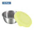 thumbnail image 3 of Juego de 5uds Envases para Aderezo Ensaladas, Acero Inoxidable 1,7 Oz con Tapas a Prueba Fugas Adecuado para Caja Almuerzo Picnic Viajes, Verde, 3 of 5