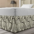 thumbnail image 1 of Botany Bed Skirt, Detailed Skeleton of Leaves Autumnal Romantic Pattern, Elastic Bedskirt Dust Ruffle Wrap Around for Bedding Decor, 4 Sizes, Ivory Taupe Grey, by Ambesonne, 1 of 2