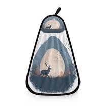 Hanging Hand Towels For Kitchen Bathroom Home Decor Lightweight Silhouette Of A Deer