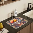 thumbnail image 5 of Yayeee Dish Drying Mat for Kitchen Counter 16" x 18" Microfiber Super Absorbent Coffee Decorative Pad, Beige Geometric Eagle, 5 of 9