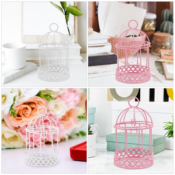 PENIKOKO 2pcs Bird Cage Decorative Vintage Iron Storage for Garden Party Use