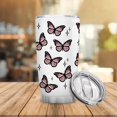 thumbnail image 3 of 20 Oz Gift for Mom Women,Beautiful Pink Butterflies Pattern Gift for Women,Coffee Travel Mug for Friends,Birthday Gift for Besties,Girlfriends,Wife,Mom,Reusable Tumbler with Lid, 3 of 5