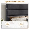 thumbnail image 4 of VanAcc Full Size Bed Frame with Linen Upholstered Headboard, Modern Platform Bed with Wooden Slats Support, Grey, 4 of 8