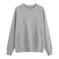 thumbnail image 5 of CBASIHI Womens Crew Neck Sweatshirts with Pockets- Fall Oversized Long Sleeve Casual Pullover Top Gray Size S-2XL, 5 of 6
