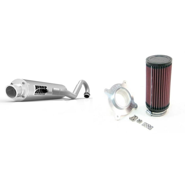 K&N Air Filter & HMF Brushed PerformanceSeries Full System Exhaust TurnDownBrushed for Yamaha