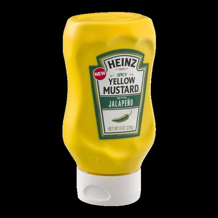 Mild Yellow Mustard - (3 Pack) Heinz Spicy Yellow Mustard with Jalapeno, 8 oz Bottle