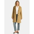 thumbnail image 3 of Time and Tru Women's and Women's Plus Faux Wool Boyfriend Coat, Sizes XS-2X, 3 of 6