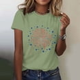 thumbnail image 7 of KALE Short Sleeve Shirts for Women 2D Independence Day Flag Print Casual Sports T Shirt Y2K Clothes Green, 7 of 7