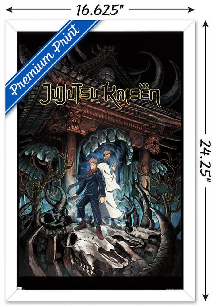 Jujutsu Kaisen - Key Art English Wall Poster, 14.725" x 22.375", Framed