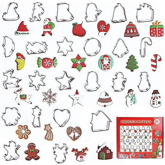 24 Pcs Christmas Cookie Cutter,xmas Gingerbread Man Cookie Cutter