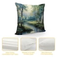 thumbnail image 4 of Creowell Pillowcase Pillow Covers Birch Tree Throw Pillows, Blue Landscape Nature Forest Outdoor Pillowcase Teal Mountain River Fall Cushion Case Decor for Home Sofa Couch Bed Short Plush Pillowcase, 4 of 5