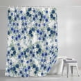 thumbnail image 4 of Navy Blue Roses Long Shower Curtain Set, Waterproof Shower Curtains for Bathroom, Spring Floral Elegant Pastoral Botanical Washable Fabric Bath Curtain for Bathtub Decoration with Hooks 72x84 Inches, 4 of 9