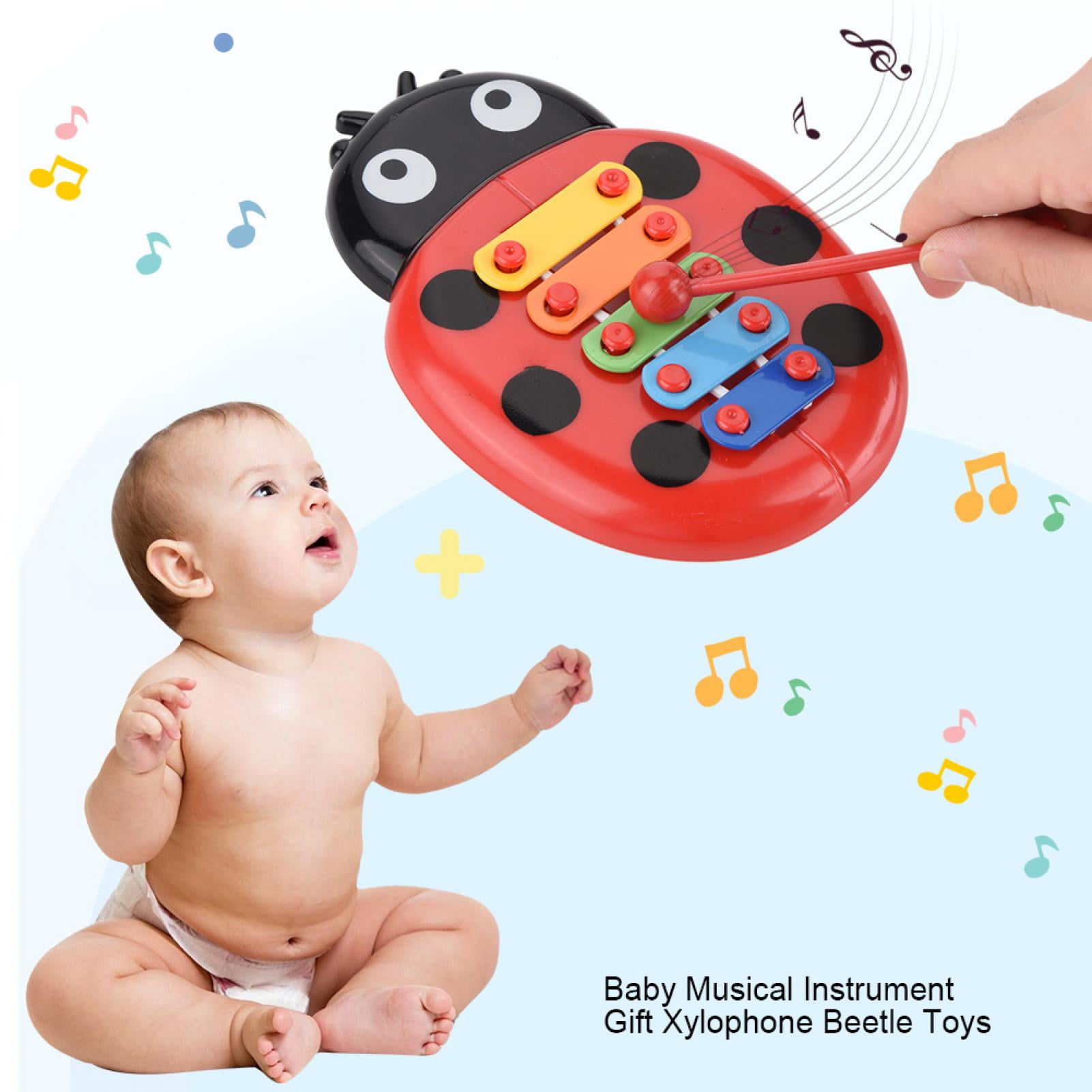 Details about   Colorful Xylophone Toy Non-Toxic Cartoon Ladybug Shape Musical Toy For Baby 