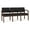 Castillo Black, variant on Lenox Wood Reception Waiting 3-Seat Tandem Seating / Walnut Wood / Blue