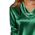 thumbnail image 4 of biudgviw Womens Tops 3/4 Sleeve Elegant Blouses Loose Business Casual Cowl Neck Tunic Shirts Work Office Outfits Trendy Clothes, 4 of 5