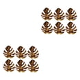 thumbnail image 4 of Bewildely Servilletero de 6 piezas, anillo de malla de cobre con diamantes de imitación, chapado en simulación, forma de hoja inmarcesible, Oro 2piezas, 4 of 6