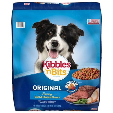 ( bb :12/01/ 2026) kibbles  n bits original savory beef & chicken flavors dry dog food  31 lb. bag