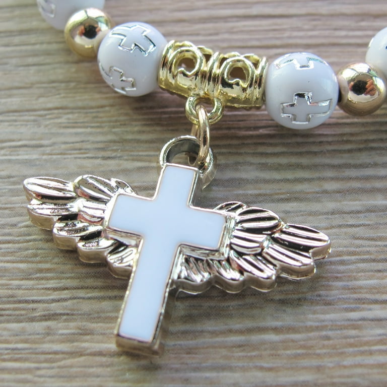 Angel Wing Cross Bracelet Favor 12 PCS for Boy and Girl