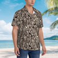 thumbnail image 3 of Rateoe Leopard And Zebra1 Pattern Men’s Hawaiian Shirt – Short Sleeve Button-Down Tropical Beach Shirt, Lightweight & Breathable Casual Aloha Shirt with Pocket,3X-Large, 3 of 7