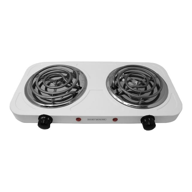 Parrilla Electrica Mayware RCA Dos Quemadores Espiral Doble