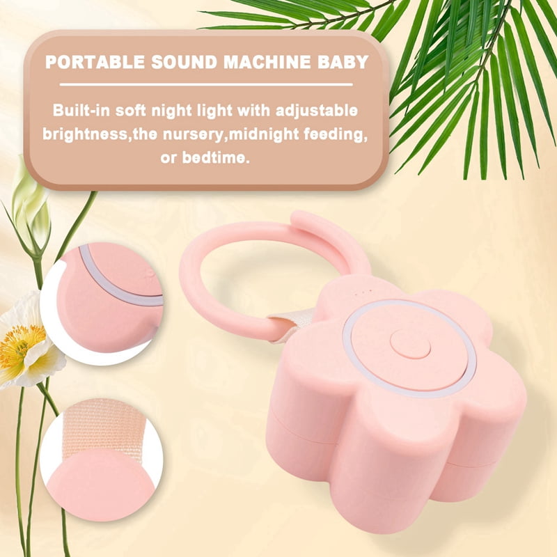 Portable White Noise Machine Rechargeable Travel Baby Sound Machine with Night Light, Timer and Volume Control