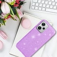 thumbnail image 2 of Compatible with Redmi Note 12 Pro 5G Case Cute Glitter Sparkly Shockproof Xiaomi Redmi Note 12 Pro 5G Phone Case for Women Girls TPU Slim 3 in 1 Protective Cases (Purple), 2 of 14