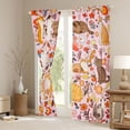 thumbnail image 3 of Feelyou Cat Animal Black Out Curtains, Pink Blossoms Curtains Pack of 2 (42x63 Each), 3 of 6
