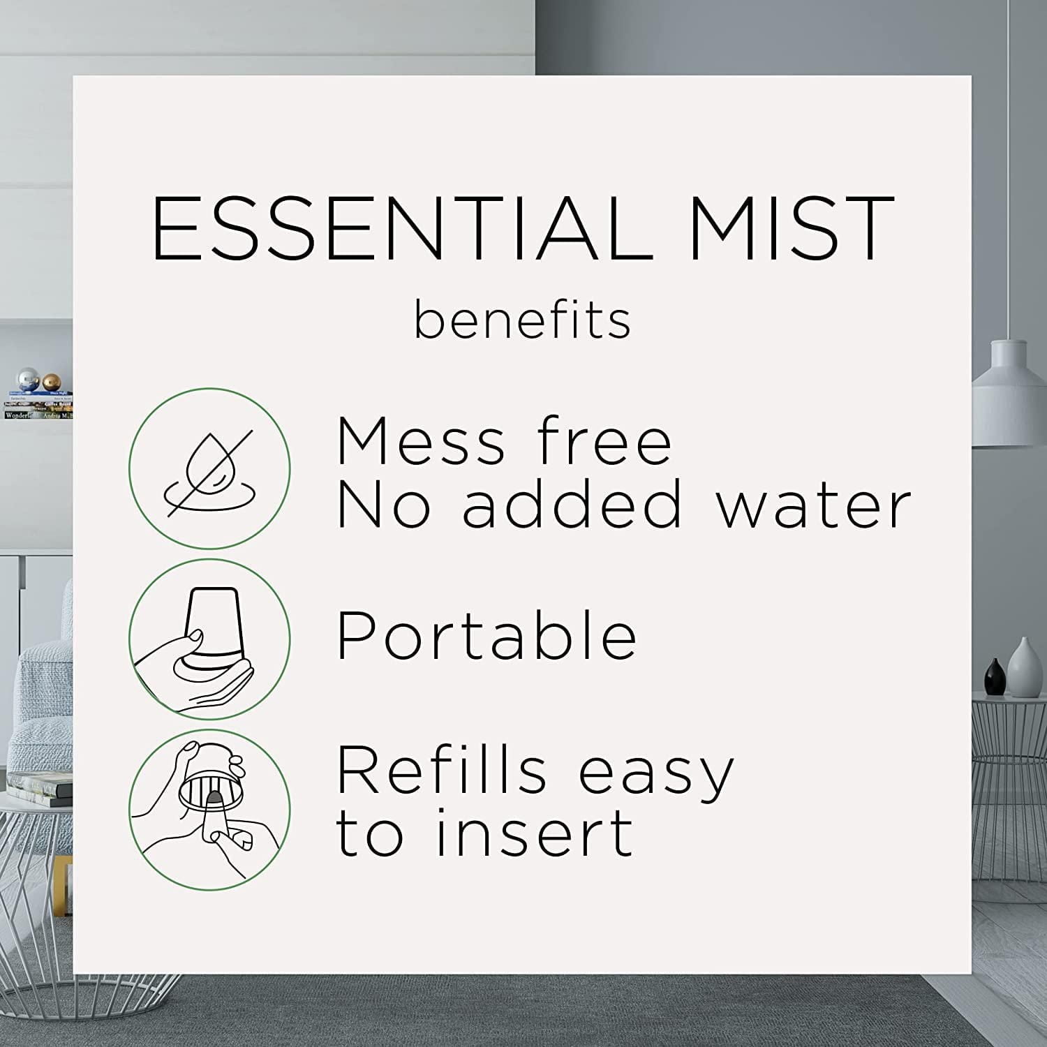 Air Wick Essential Mist Fragrance Oil Diffuser, Vanille, 1 Recharge, Assainisseur d’Air