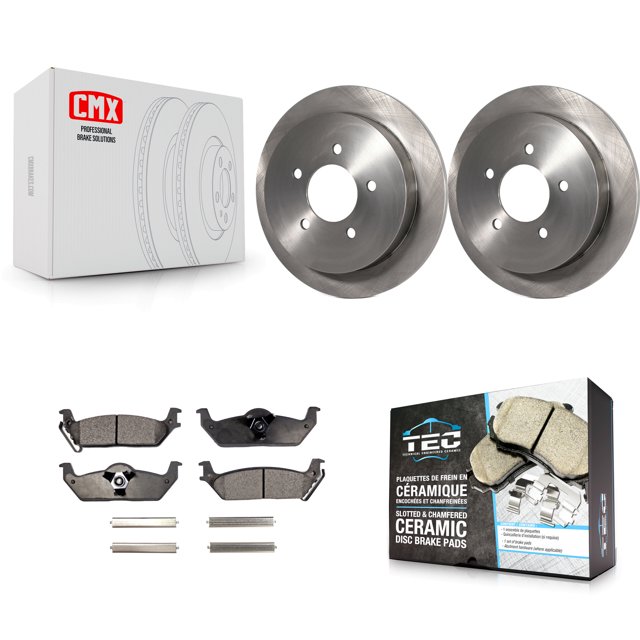 Transit Auto Rear Disc Brake Rotors and Ceramic Pads Kit for Car 2004 Ford F-150 with 5 Lug Wheels 11th Digit Of Vin Is C K8T-102527