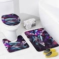 thumbnail image 4 of Geometric Lattice 4 Piece Shower Curtain Sets, with Non-Slip Rugs, Toilet Lid Cover And Bath Mat, for Bathroom Decor Set, 4 of 8